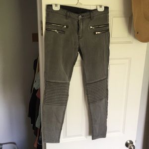 Zara moto gray skinny jeans